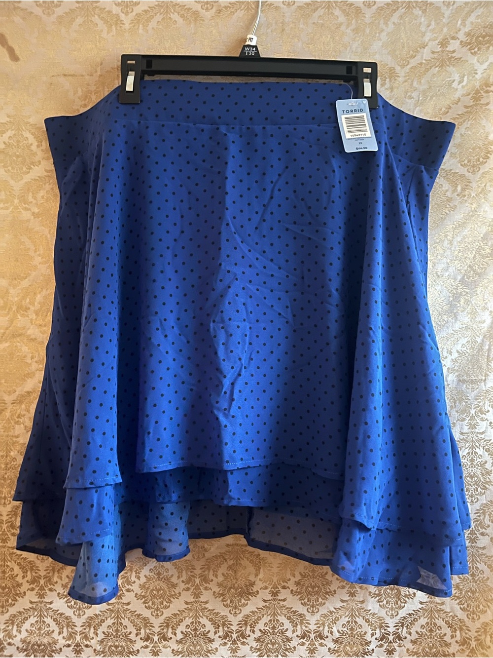 torrid Cobalt Blue Polka Dot High-Low Chiffon Skirt
